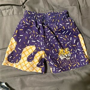 Kids Purple and Gold Shorts LSU 3 MONTHS